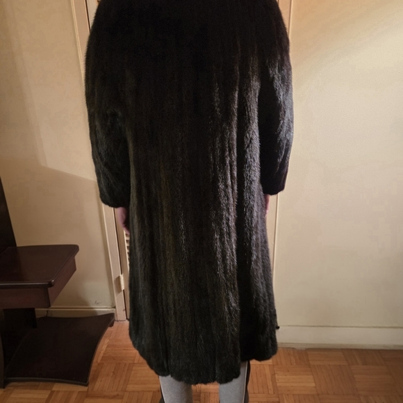 Vintage Diamond Point Black Mink Fur Coat M/L - Picture 15 of 16